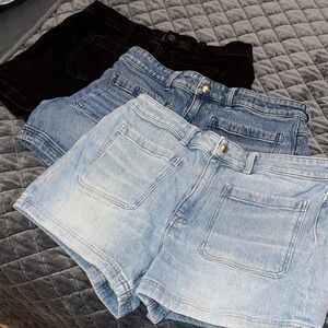 Madewell Trio Denim Shorts Set — Light Blue, Medium Blue, Black